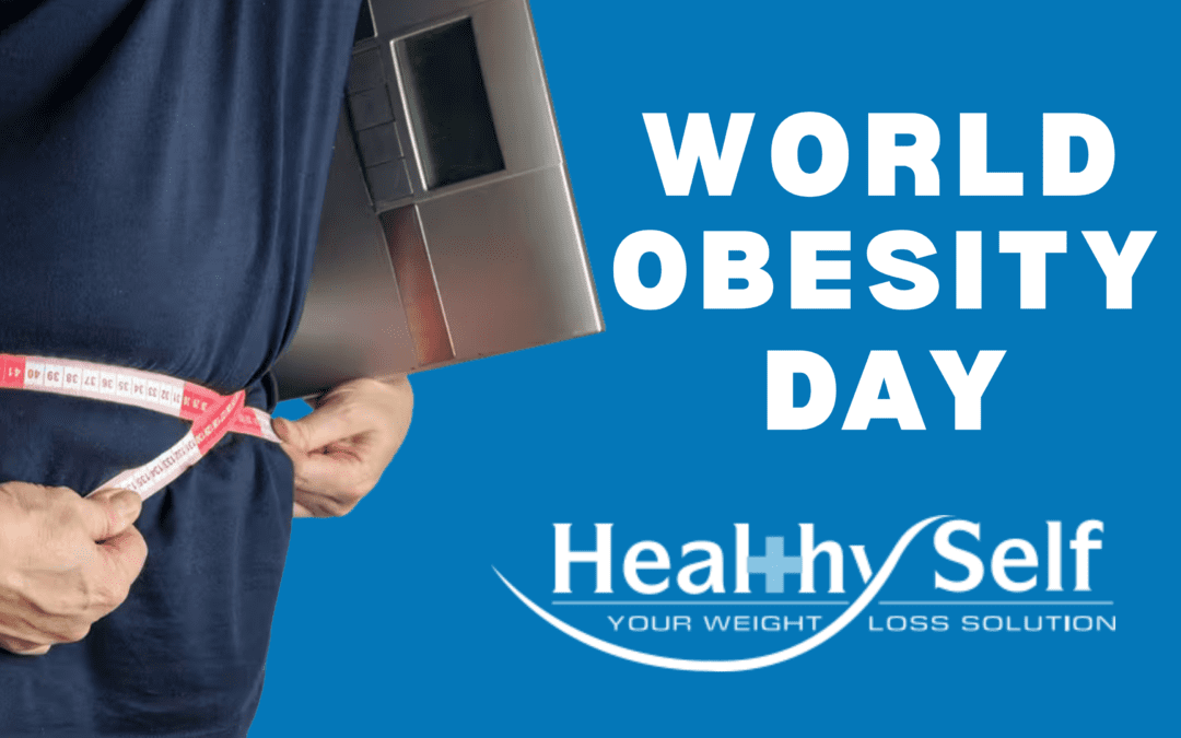 world obesity day weight loss with healthy self banner measuring tape